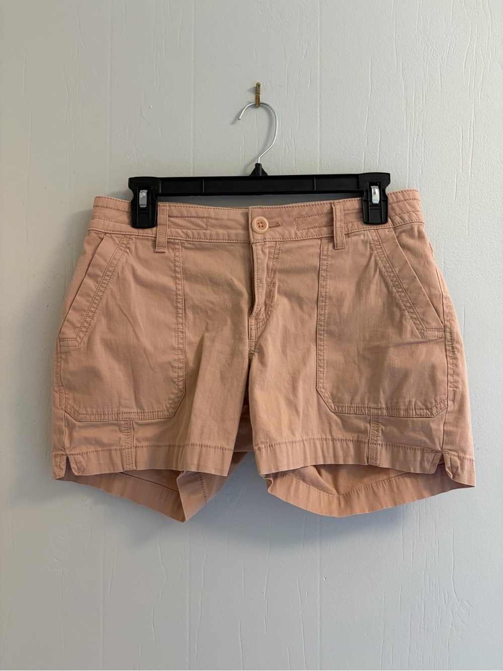 prAna Elle Short Womens 6/28 Blush Pink Organic Cotton Stretch Hiking Shorts